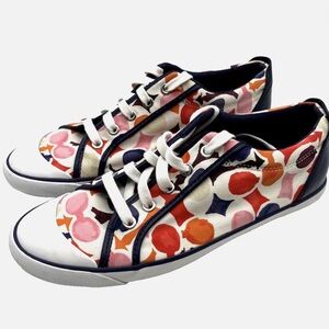 COACH BARRETT MULTICOLORED CANVAS SNEAKERS in signature C print